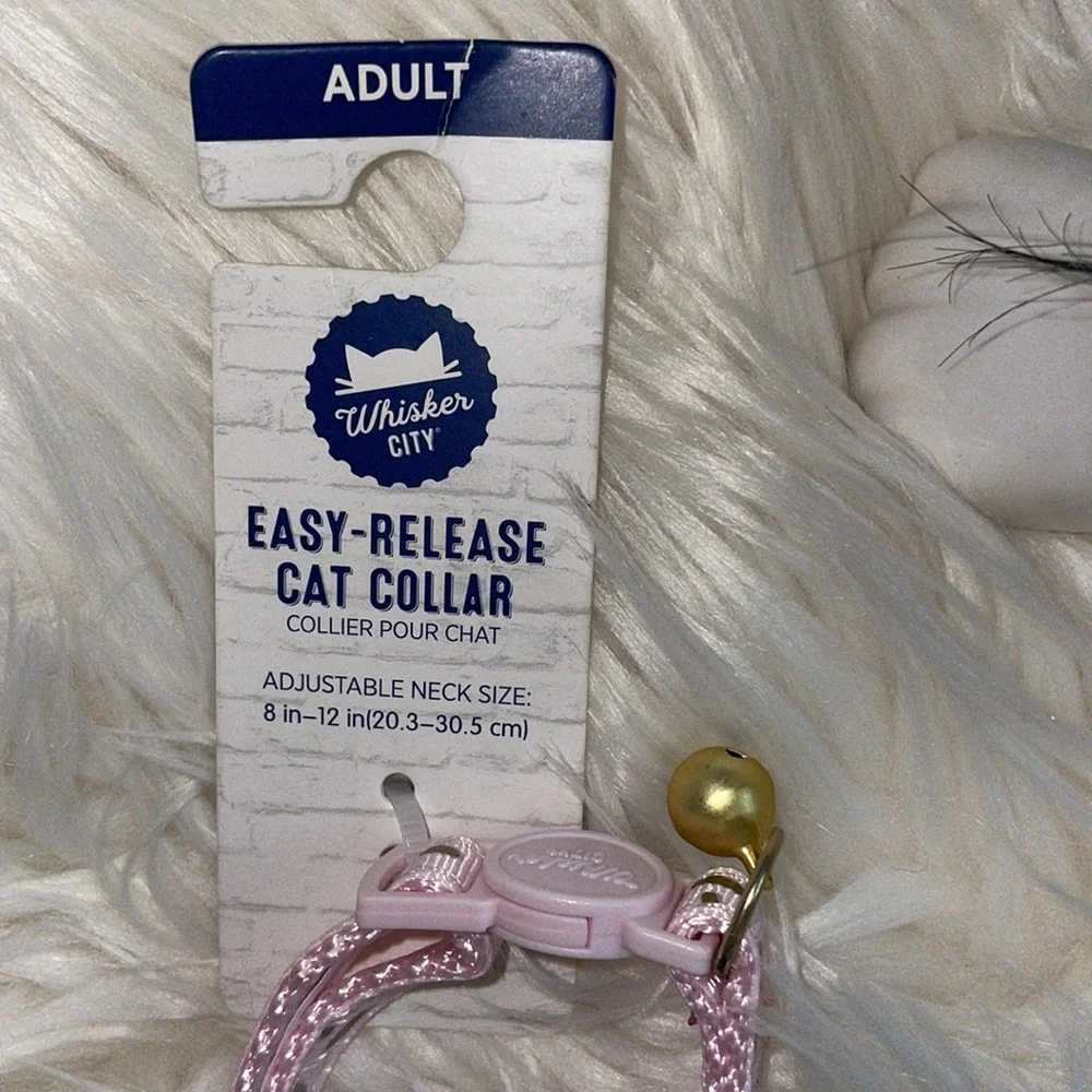 NWT 💗Pink and Gold Breakaway/Easy Release 🐈Adult Cat Collar with 🔔